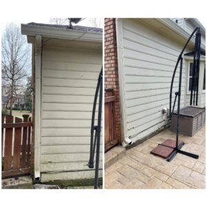 Before and After vinyl siding house wash with soft wash technique