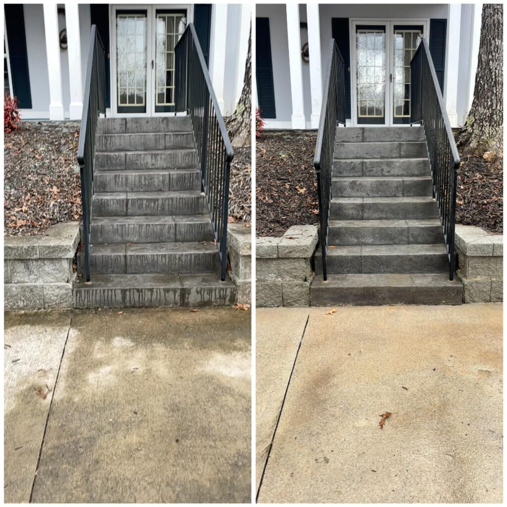 Before and After Concrete cleaning