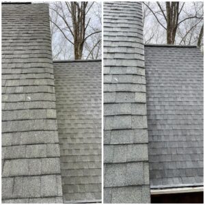 Before & After Roof Cleaning in Woodstock GA by ProWash 88 Pressure Washing Contractor