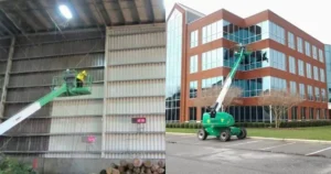 Commercial Pressure Washing using a lift in Atlanta, GA by ProWash 88