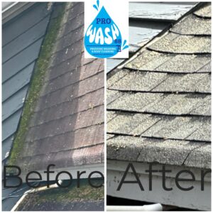 Before & After Roof Cleaning in Roswell GA by ProWash 88 Pressure Washing Contractor