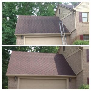 Before & After Roof Cleaning in Cumming GA by ProWash 88 Pressure Washing Contractor